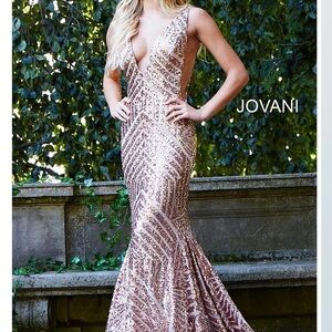 Jovani rose gold prom dress size 2